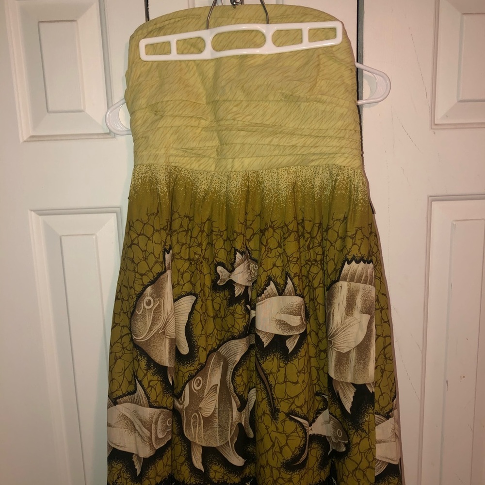 Anthropologie Green Ombré Dress